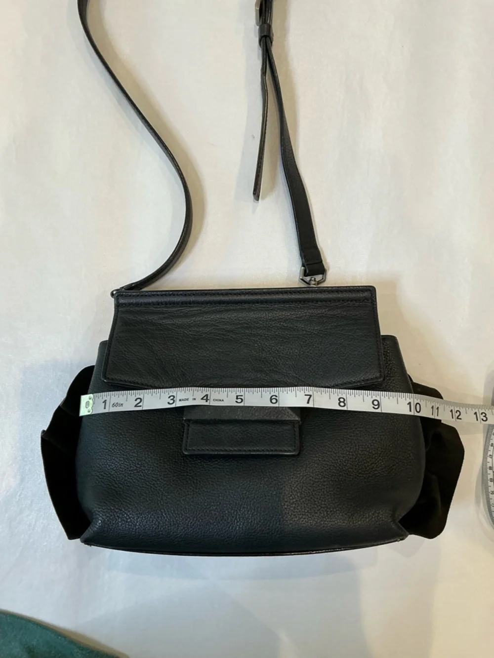 Decke Classic Black Leather Top-Handle Satchel Women Bags Velvet Ruffed Trim